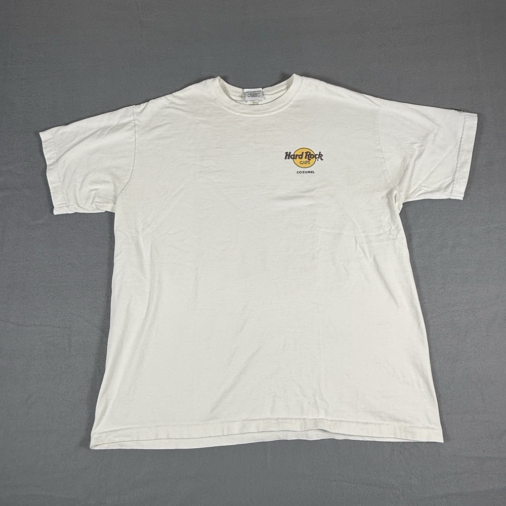 Vintage Hard Rock Cafe Cozumel Mexico T-Shirt White Coral Reef Fish OCEAN XL - Picture 2 of 7